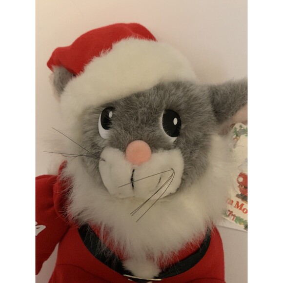 JC Penny Santa Claus Mouse Plush Christmas Stuffed Animal Hat 10” Vintage READ - Picture 3 of 15